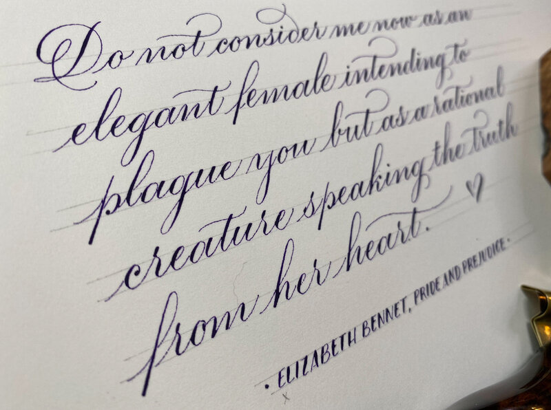 Custom commissioned calligraphy