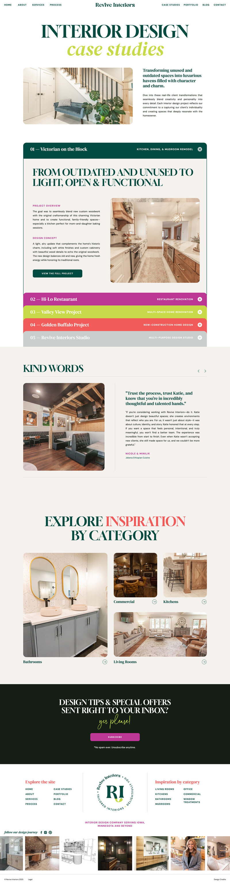 case study page design after rebrand
