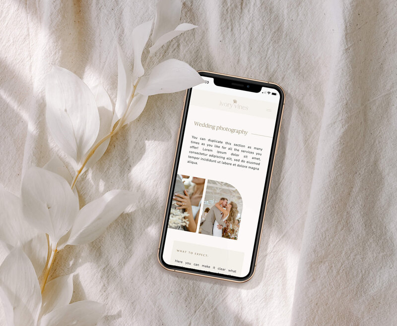 Neutral Showit template for photographers