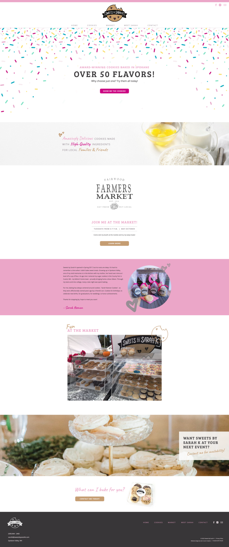 Sweets By Sarah K | After Website Design | Van Curen Creative