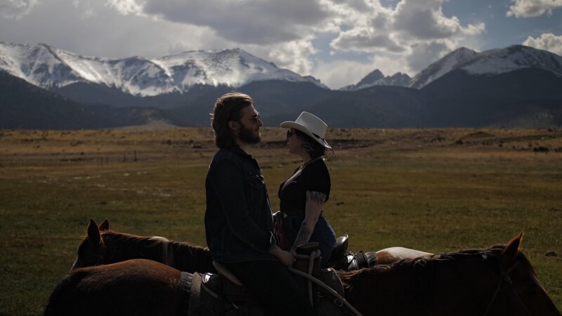 Westcliffe, CO Wedding adventure session on horseback