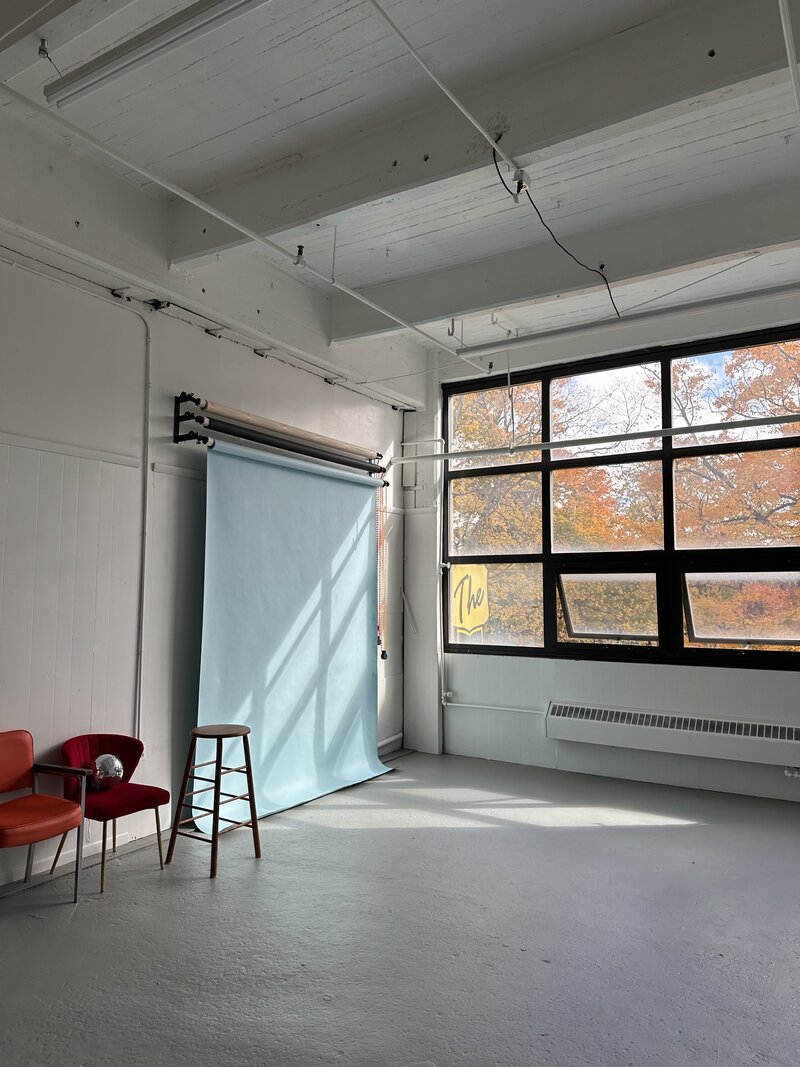 Bright and colorful photography studio space in Batavia, NY
