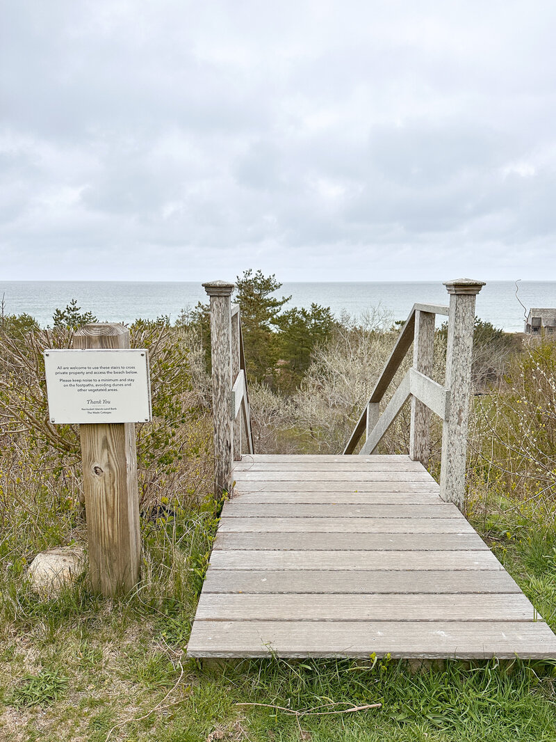 Nantucket siasconset wooden stairs to beach 