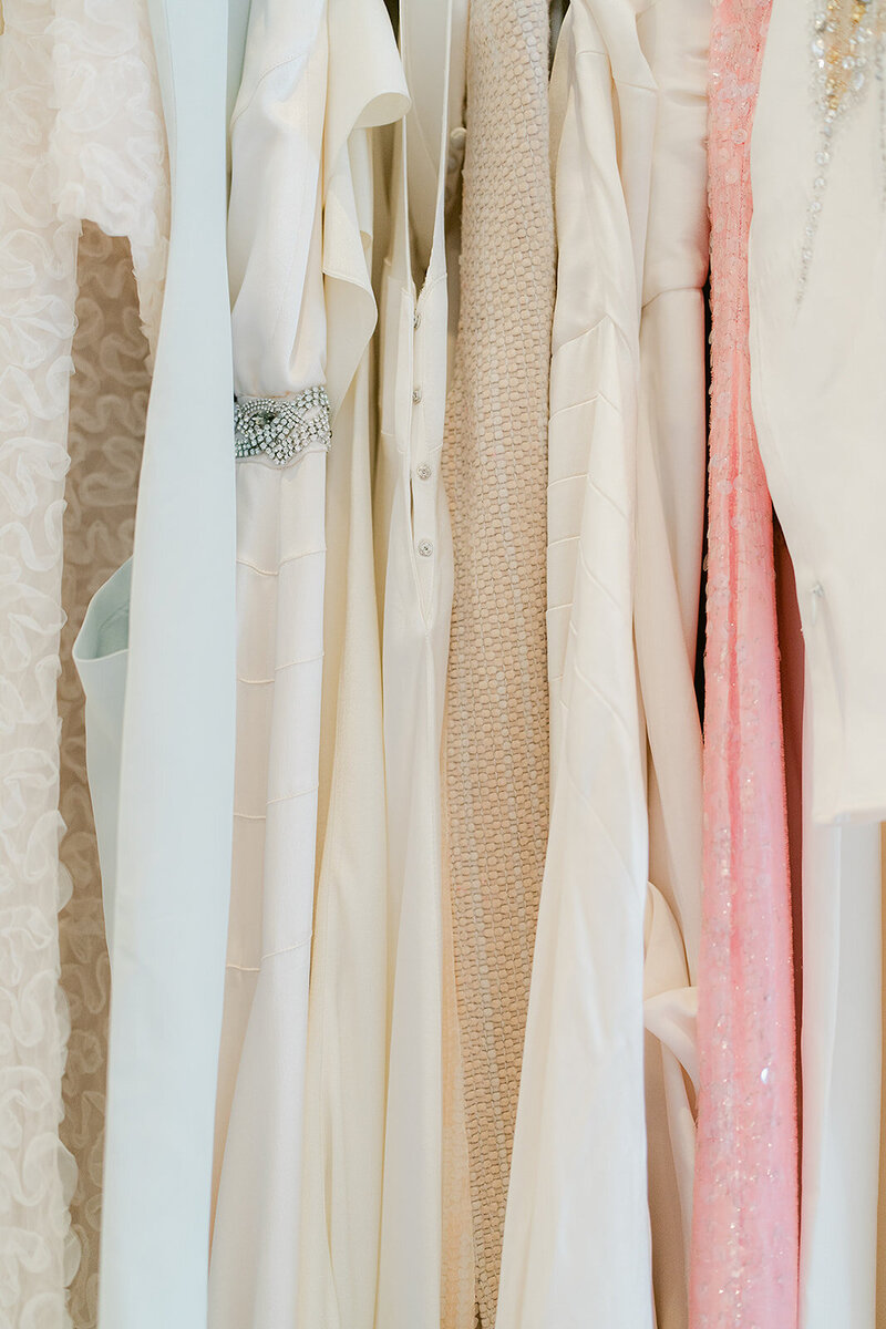New York bridal editorial highlighting exclusive vintage couture gowns.
