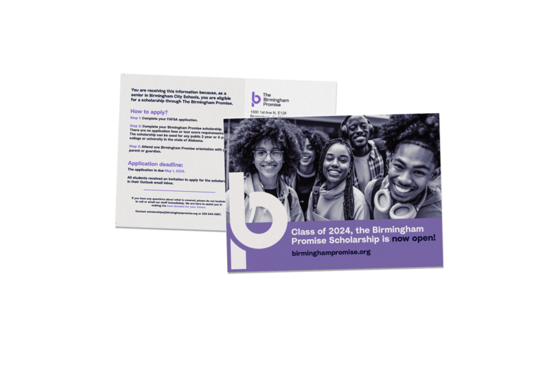 Post card  created for The Birmingham Promise