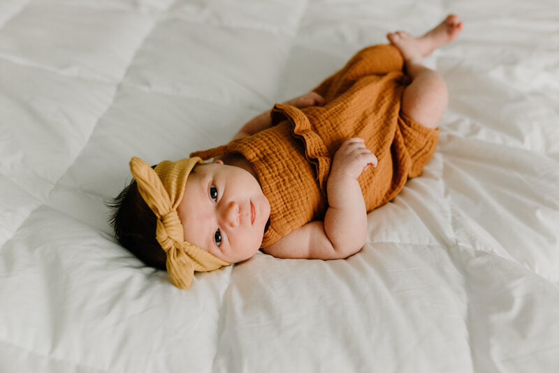 Lifestyle newborn photos in home