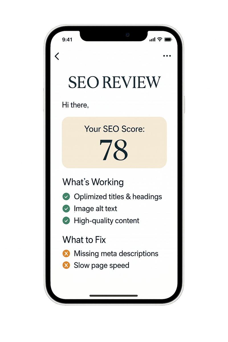 Start with a free SEO review to uncover your website performance by pipermache.