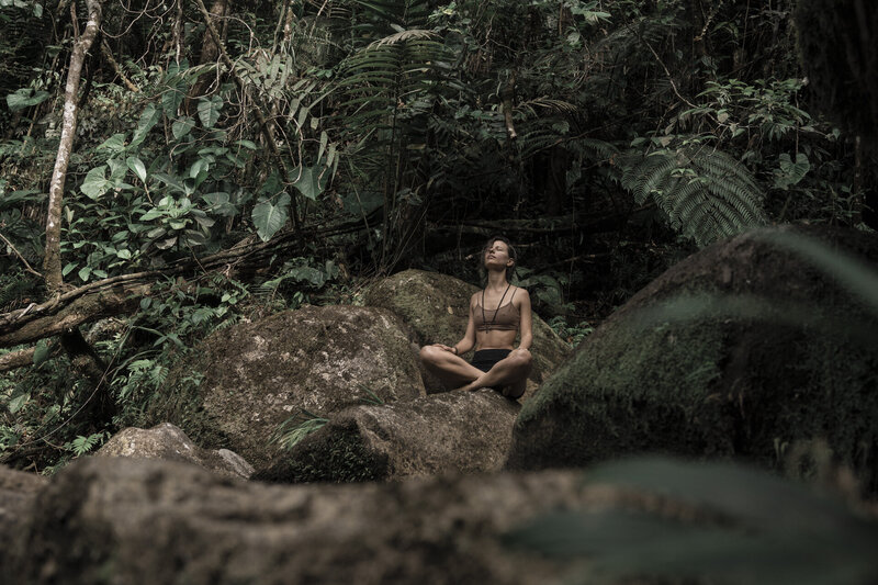 Jana meditating in nature