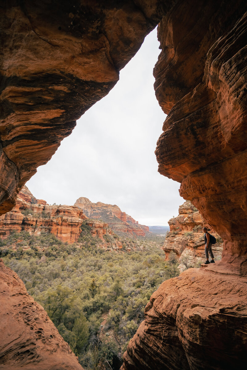 women hiking on trail in Arizona