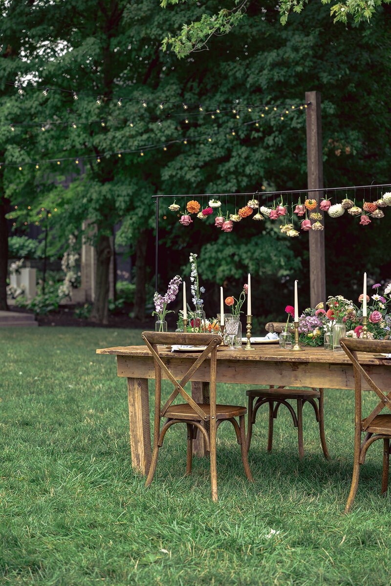 detail shot of wedding table