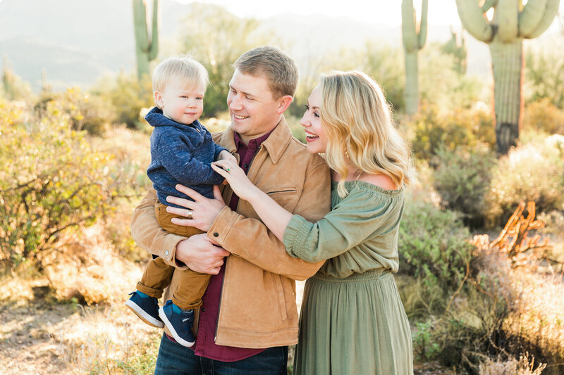 family laughing together in the Scottsdale desert