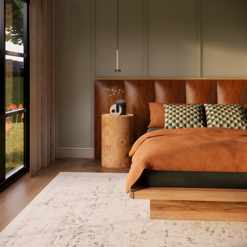 A vintage brass floor lamp