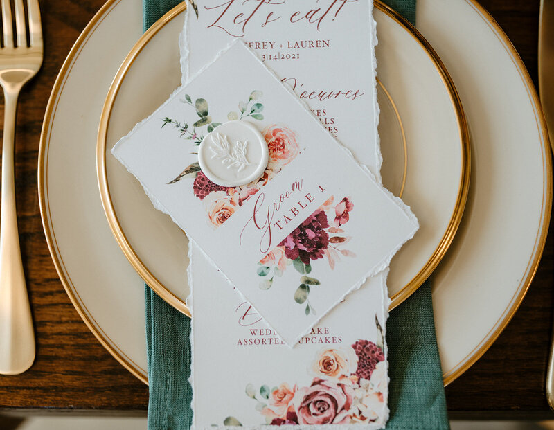 table card for elopement at sunset cliffs