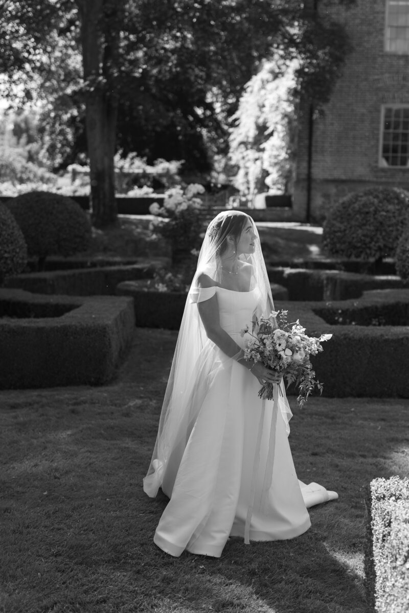 Editorial bridal portrait at Wiltshire wedding