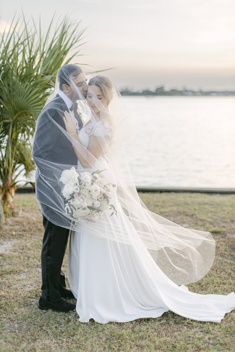 A bride and groom share a moment at 700 Wilmington Wedding Venue