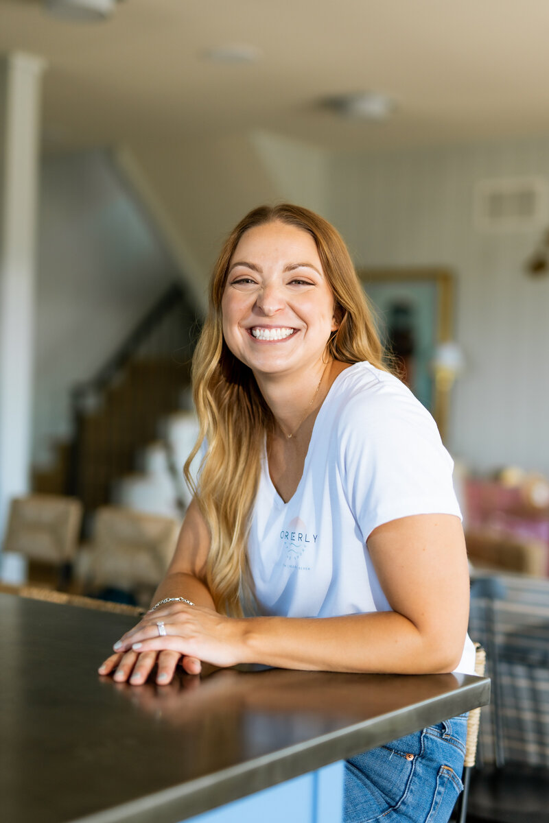 Woman smiling at camera