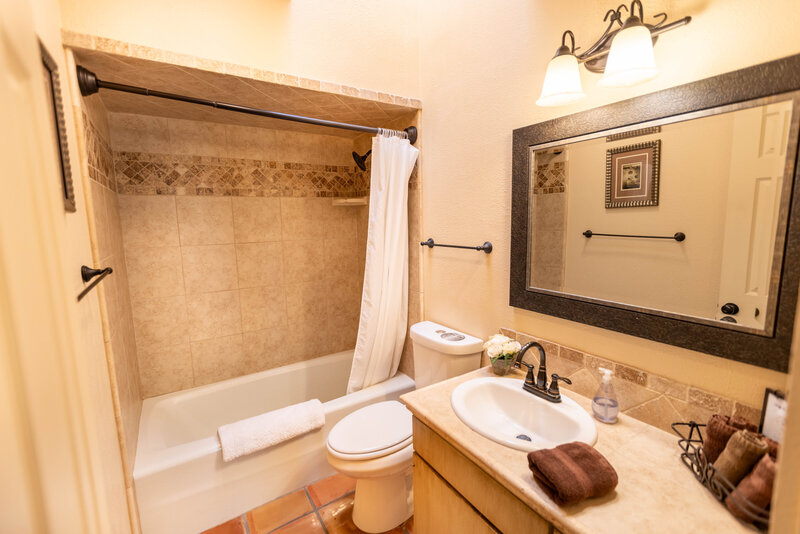Bathroom in hotel cottage suites in wimberley texas