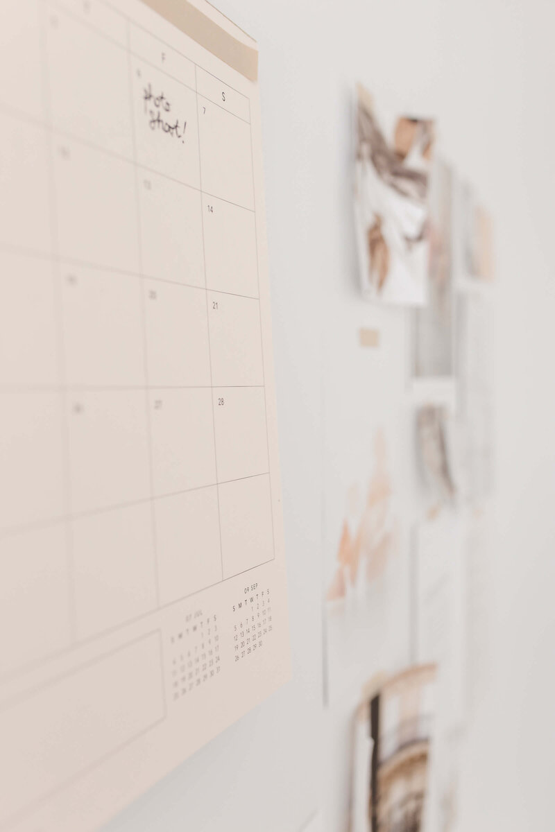 Stock photos of a calendar hanging on  a  wall