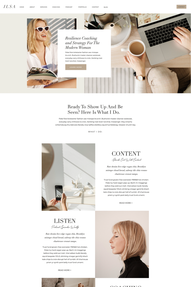 Wonted Ctreates Ilsa Showit Template 1