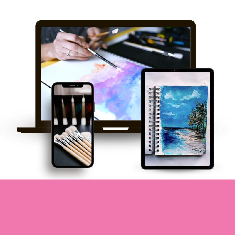 Step-by-Step Art Tutorials How to Paint Acrylics Creative Learning Online Creative Challenges Virtual Paint Classes