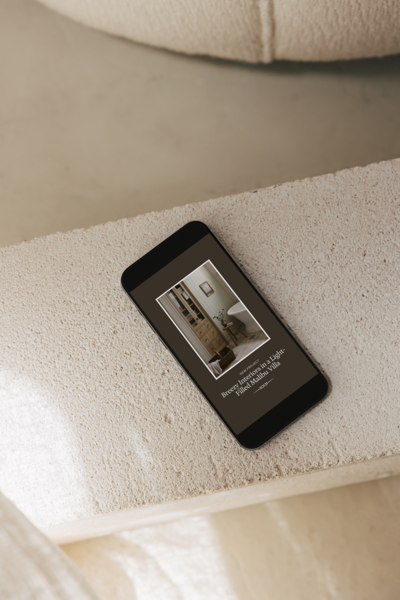 Interior Design Website Designer - Best Web Designer for Interior Designers - Showit Website Templates for Interior Designers - Flodesk Newsletter Templates - Canva Instagram Templates - Coastal Template Co - Malibu Canva