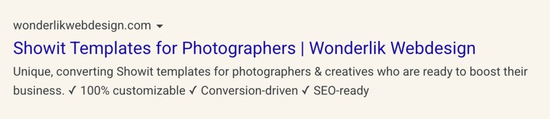Example of number one Google result in search engine result page  