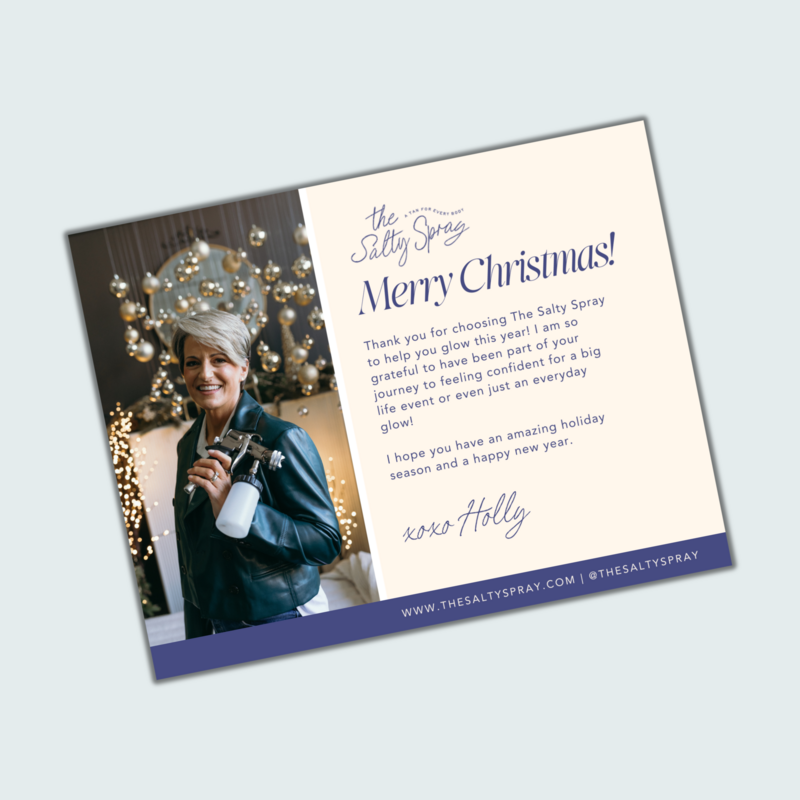 Spray Tan Business Postcard on Blue Background