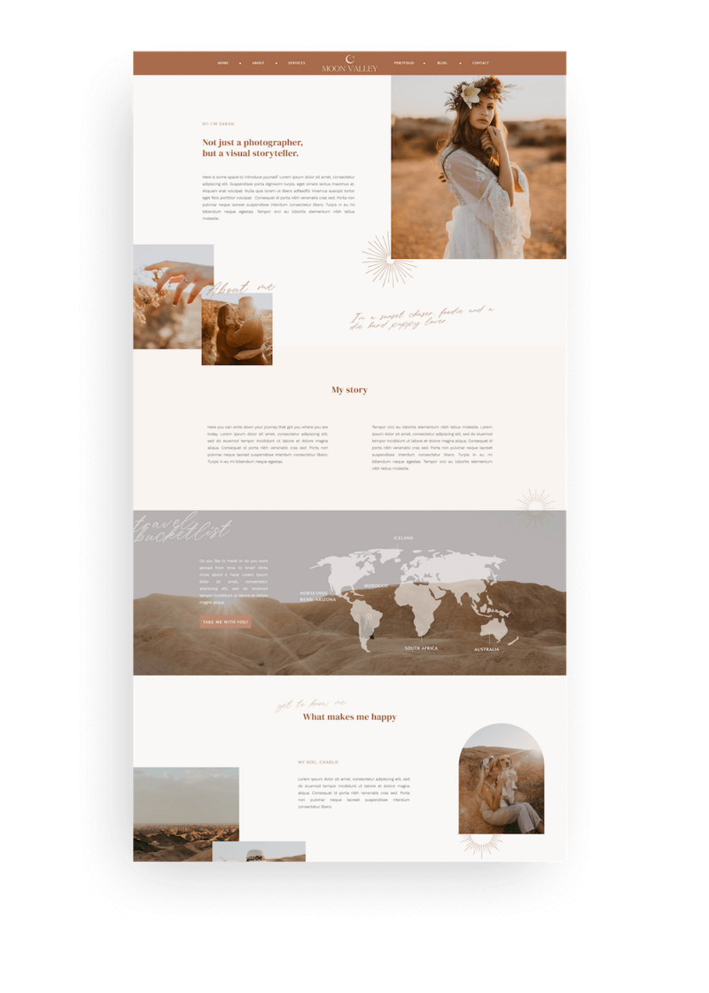 Boho Showit website design for photographer