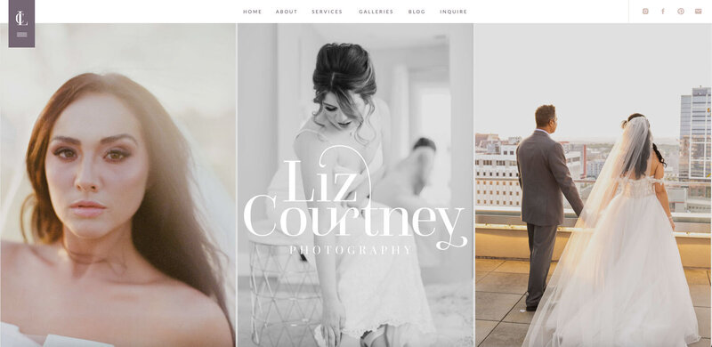 Website design and copywriting for Between the Pine, an elopement photographer