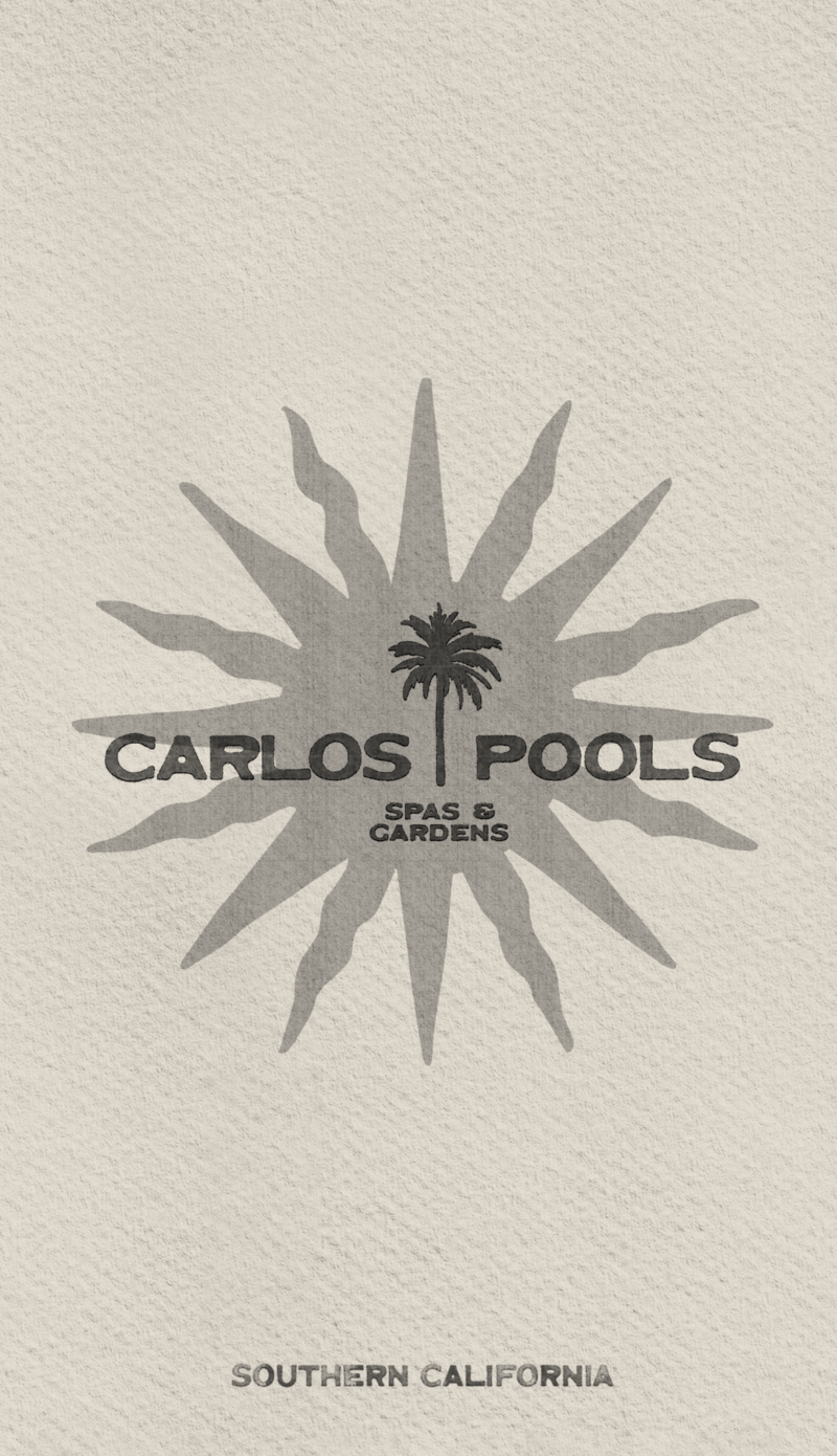 Branding for pool company showing website and brand design for creatives