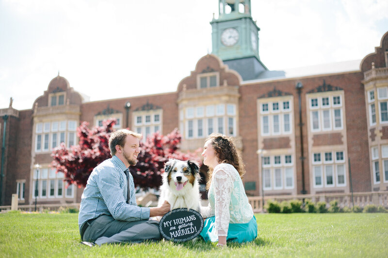 Towson University engagement photos with dog by Maryland photographer Christa Rae Photography