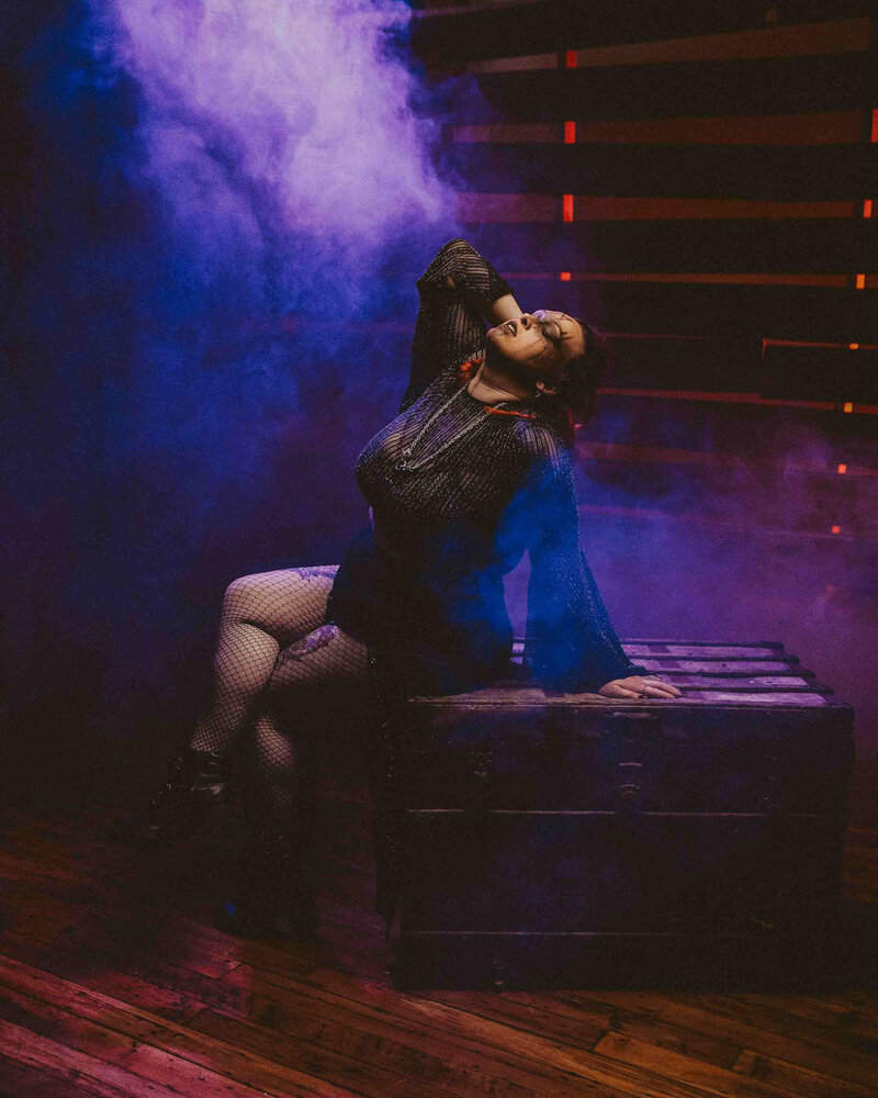 portrait of a woman with smoke effect