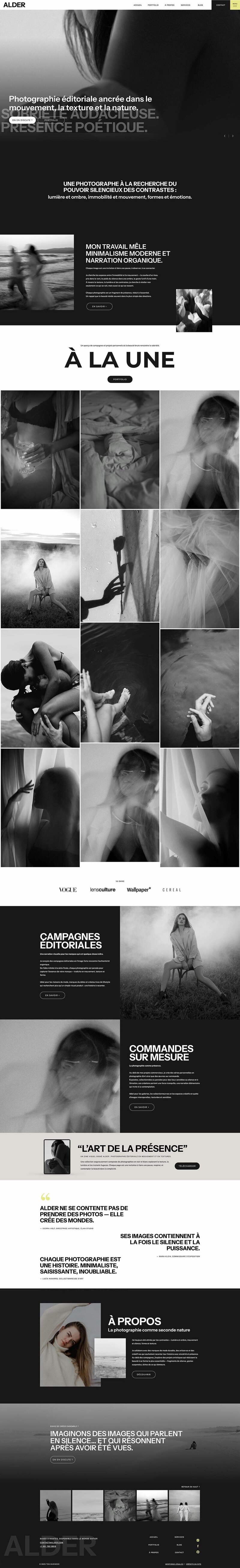 Capture d'écran du template de site Internet Showit Ash