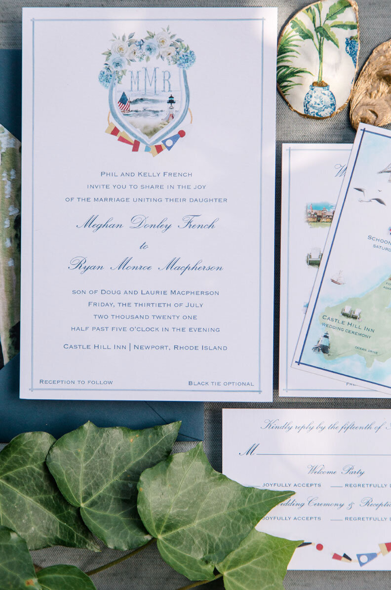 invitation details for Newport Rhode Island