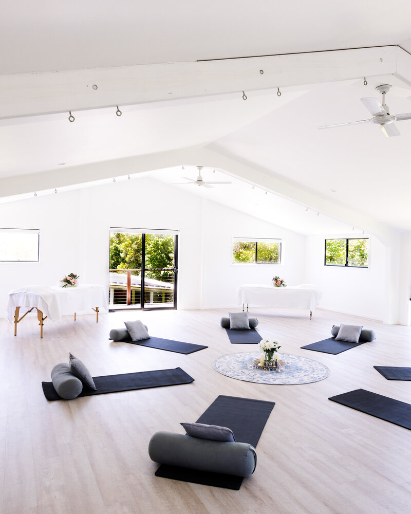 Light bright and airy yoga studio