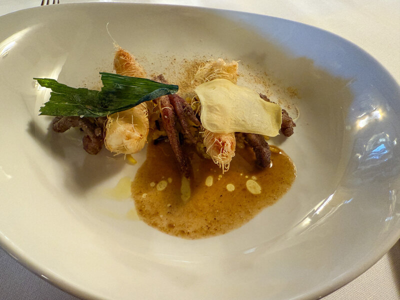Starters, continued! A seafood themed dish at Ristorante i Castagni