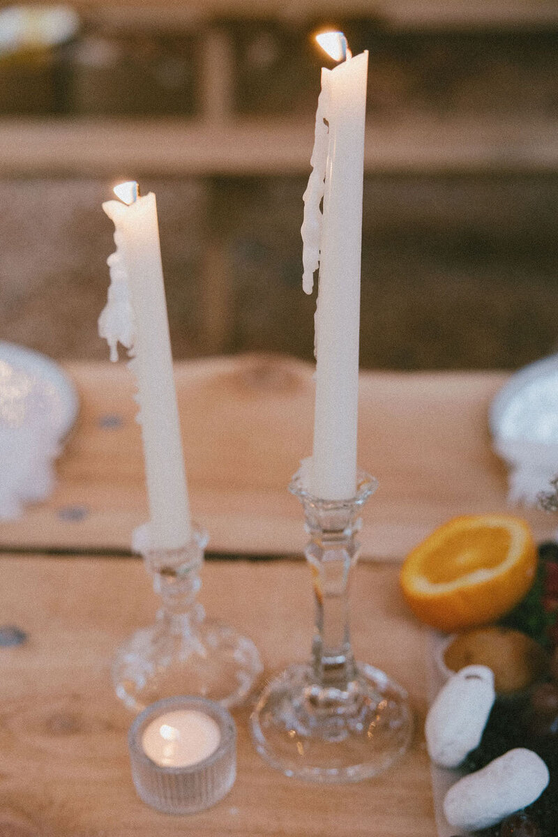 Two lighted candles
