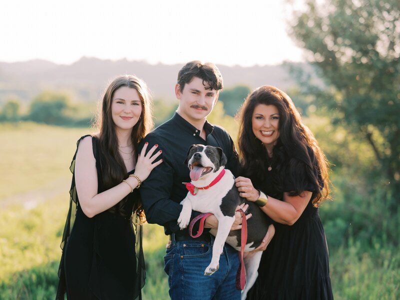 Family of three with their dog for a photography session in Eastern KY. 