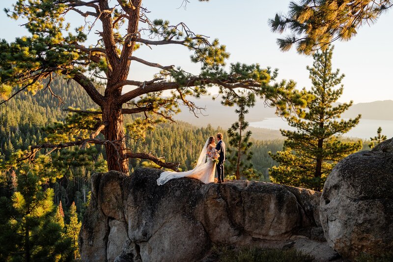 A wedding portrait in Lake Tahoe California