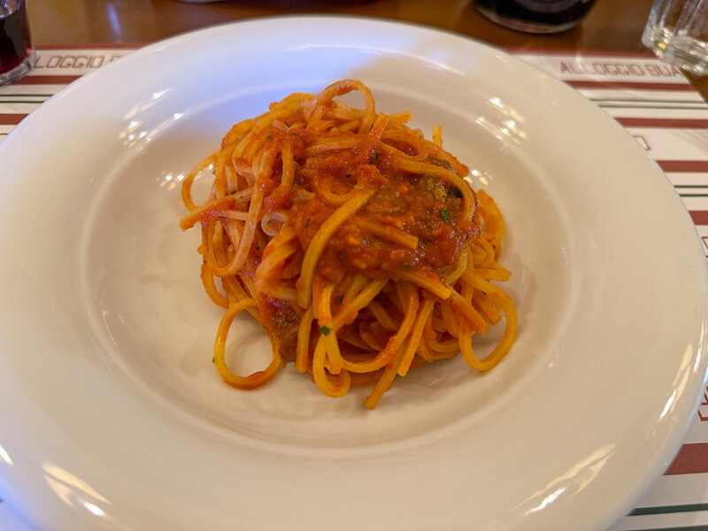 Tagliolini pasta at Locando Buatino in Lucca, Italy