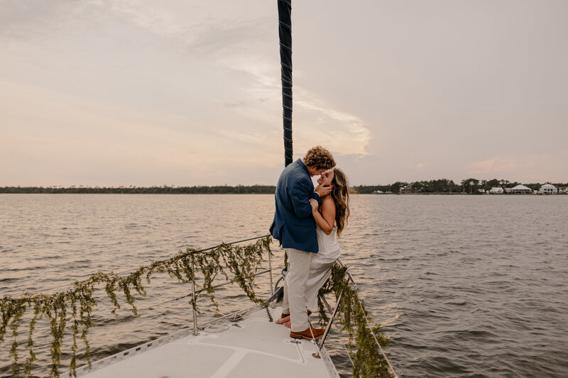 Sailboat elopement at sunset in Gulf Shores Alabama