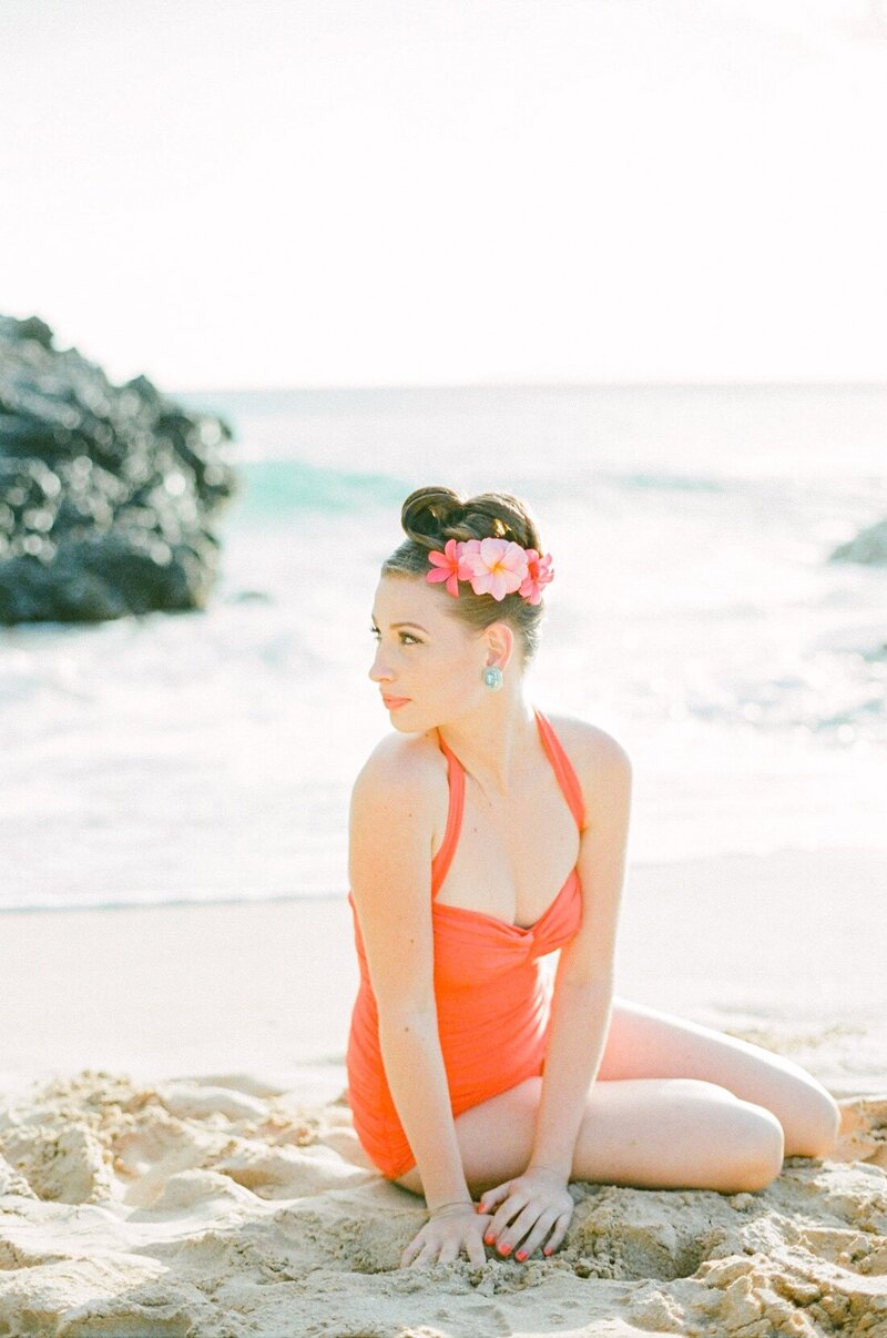 beauty swimsuit shoot on Maui