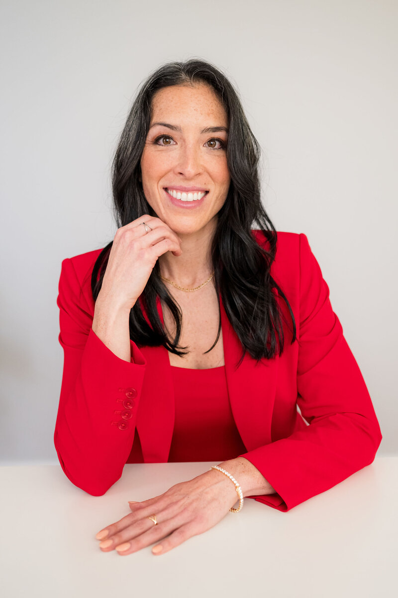A confident and successful sales woman ready to discuss sales techniques.