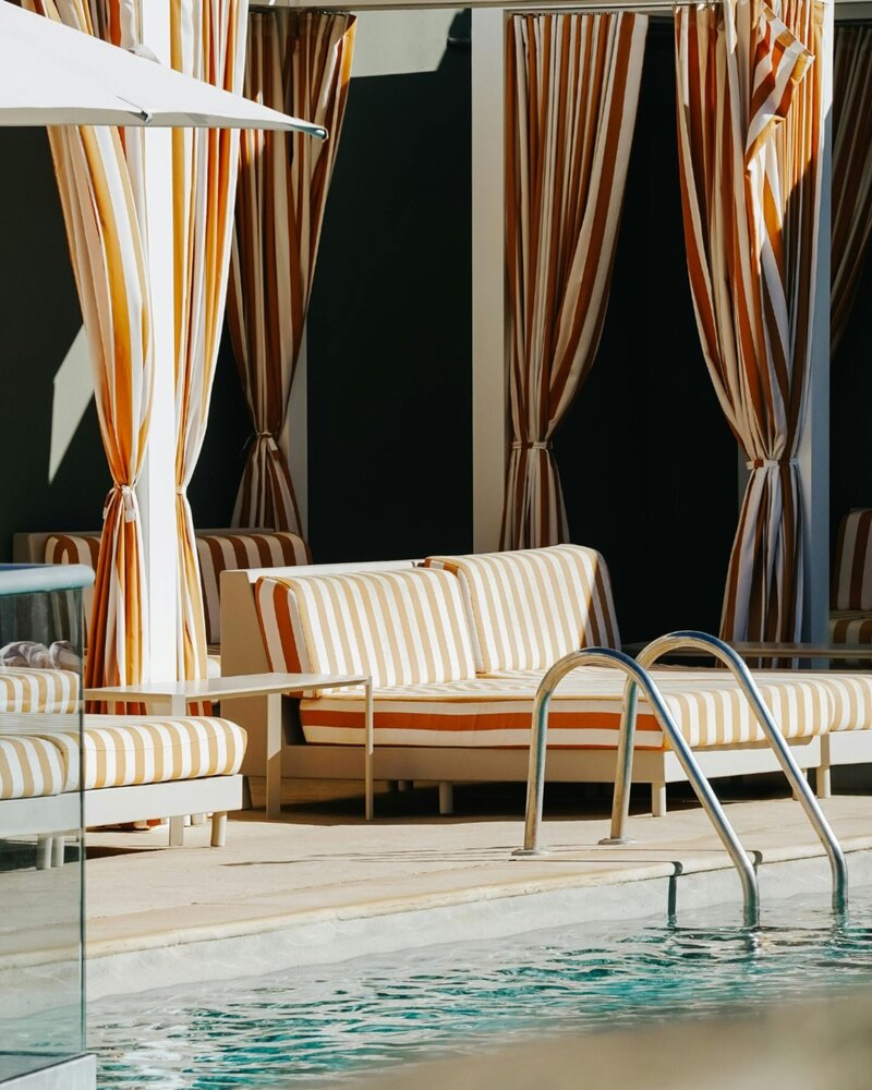 Poolside striped chairs