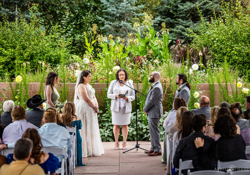 Couple get married at Denver Botanic Gardens in the Annuals Garden