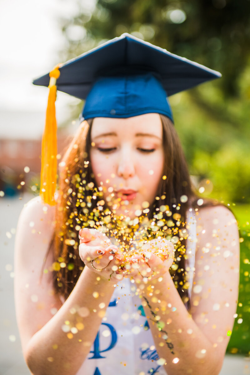 Julia Romano Photography NAU Northern Arizona University senior graduation photos cap glitter sorority