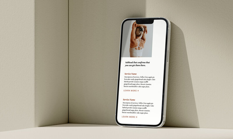 Showit website template about page, featuring fitness studio instructor bios.