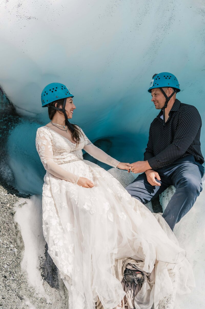 Couple says their vows on Matanuska Glacier