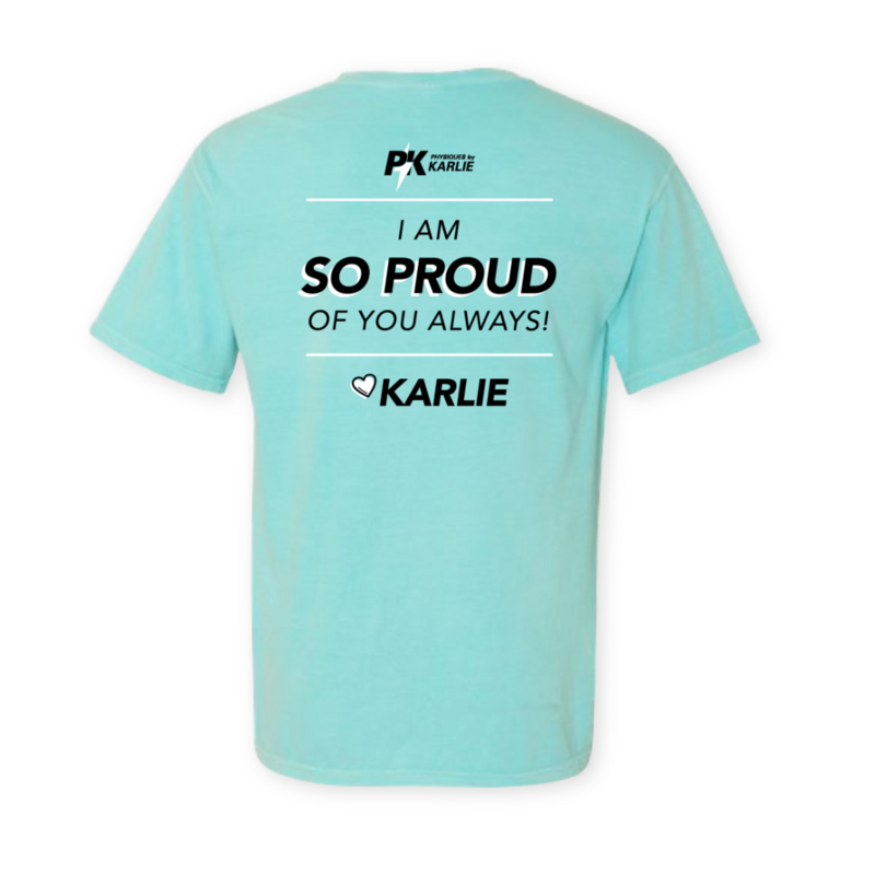 appareal tshirt merch design business cards for Physiques by Karlie marketing collateral by Amanda Newman Design in Paducah, Kentucky