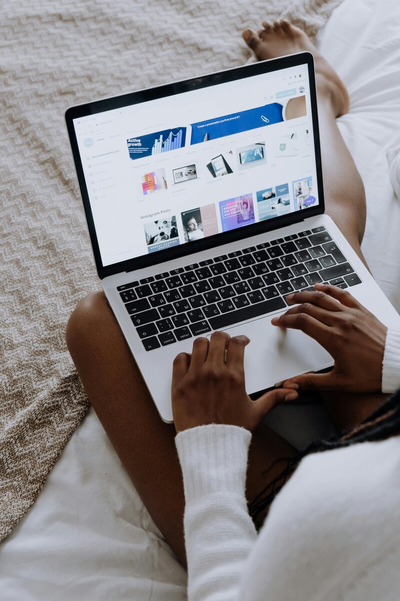 Woman typing on computer